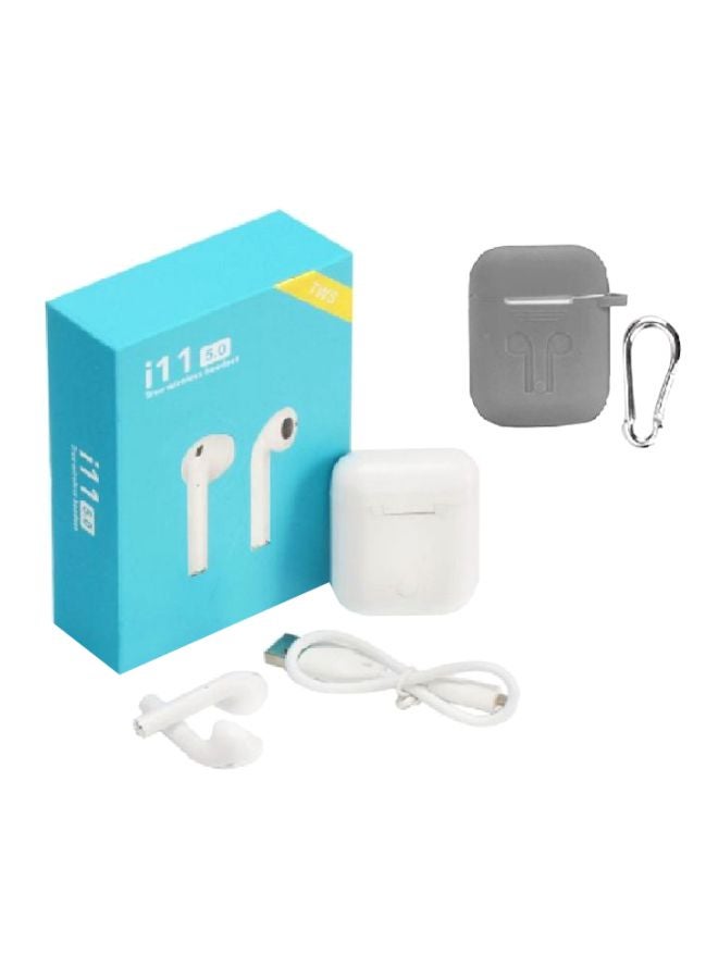 TWS - I11 Bluetooth In-Ear Earphones With Mic Charging Case And Cover White/Grey - Image 1