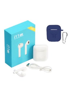 TWS I11 Bluetooth In-Ear Earphones With Mic Charging Case And Cover White/Blue  - Image 1