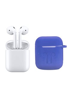 i13 Bluetooth In-Ear Earphones With Charging Case And Case Cover White/Blue
