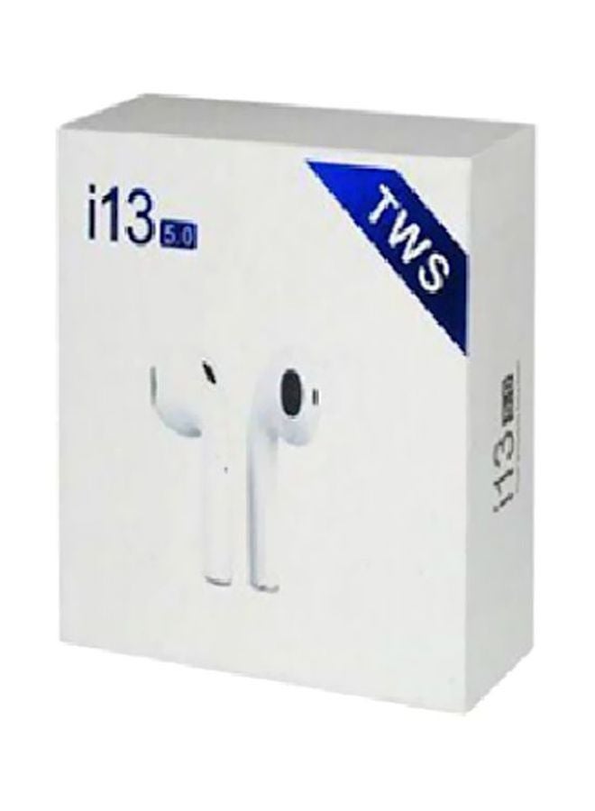 TWS - i13 Bluetooth In-Ear Earphones With Charging Case And Case Cover White/Blue - Image 1