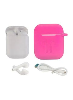 TWS i11 Bluetooth In-Ear Earphones With Charging Case And Cover White/Pink  - Image 1