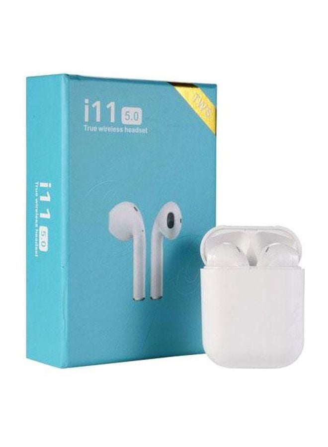 تي دابليو إس سماعات أذن داخلية بتقنية بلوتوث i11 مع علبة شحن وغطاء حماية أبيض/ وردي - Image 3