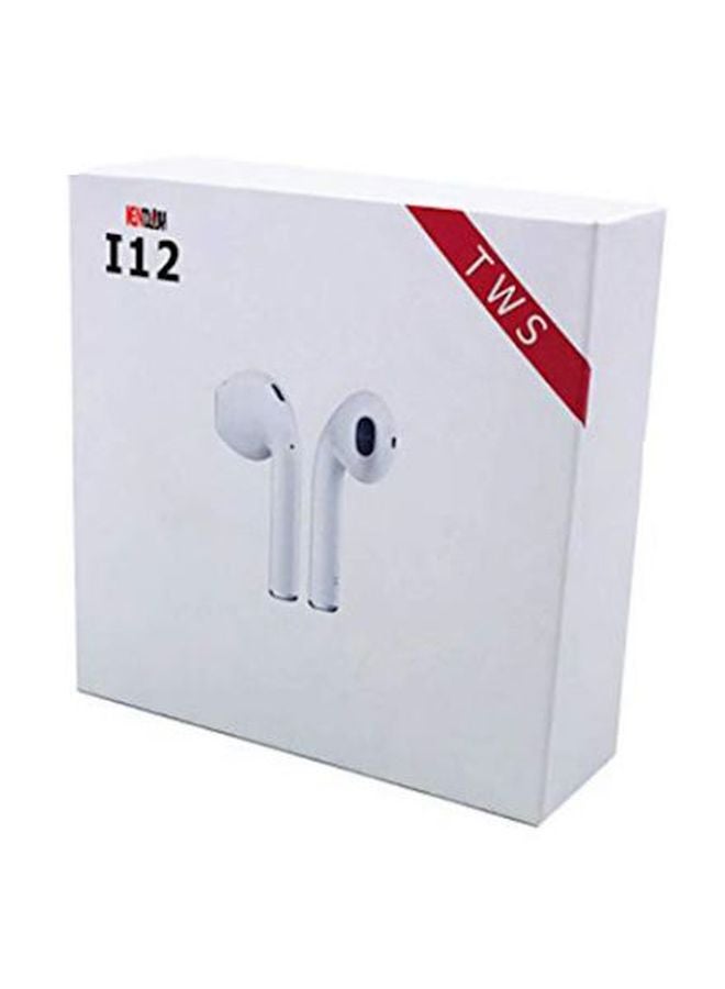 TWS - i12 Bluetooth In-Ear Earphones With Charging Case And Case Cover White/Blue - Image 1