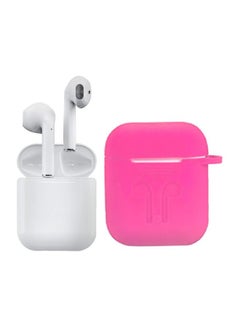 TWS i12 Bluetooth In-Ear Earphones With Charging Case And Cover White/Pink  - Image 1