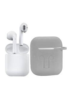 Bluetooth In-Ear Earphones With Charging Case And Cover White/Grey