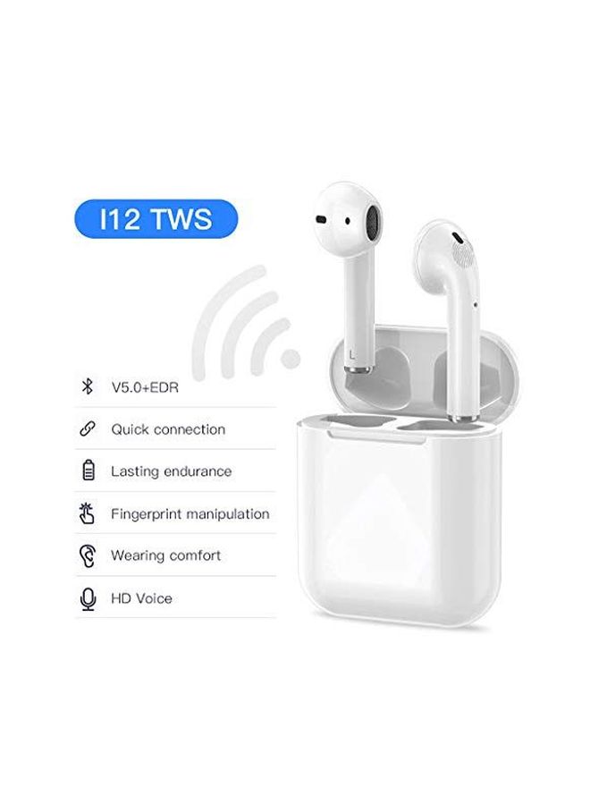 TWS - i12 Bluetooth In-Ear Earphones With Mic And Charging Case White/Brown - Image 1