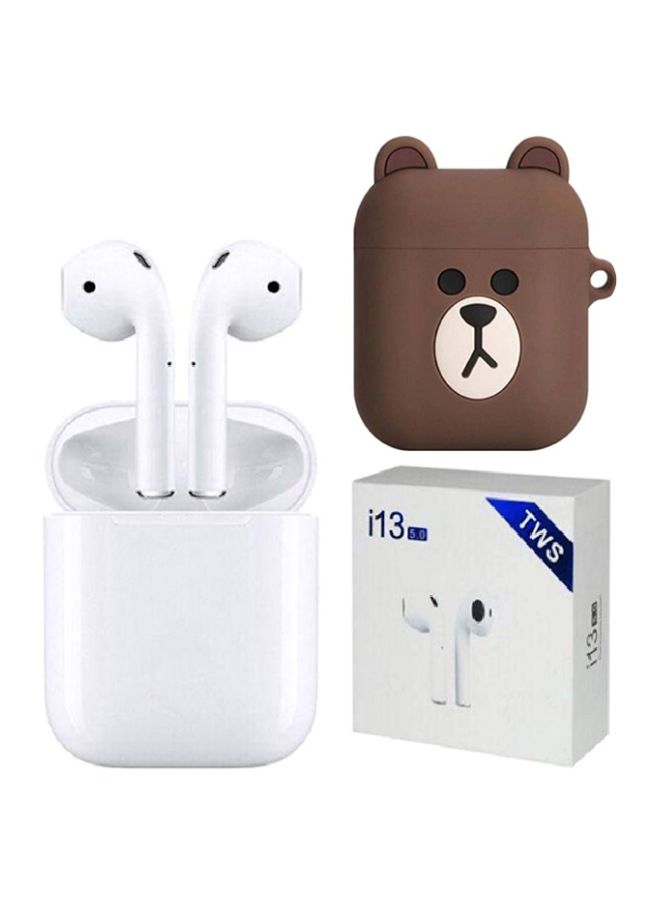 TWS - i13 Bluetooth In-Ear Earphones With Charging Case And Cover White/Brown/Black - Image 1