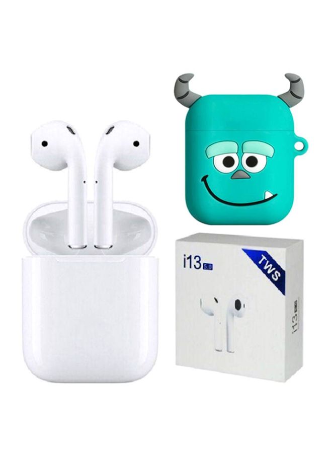 TWS - i13 Bluetooth In-Ear Earphones With Charging Case And Cover White/Blue/Black - Image 1