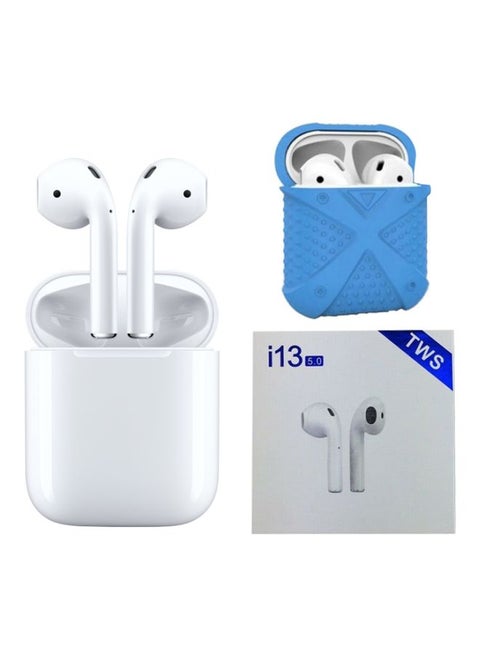 i13 Bluetooth In-Ear Earphones Set White/Blue/Silver