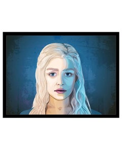 Khaleesi Cartoon Poster With Frame Beige/Blue 55 x 40cm
