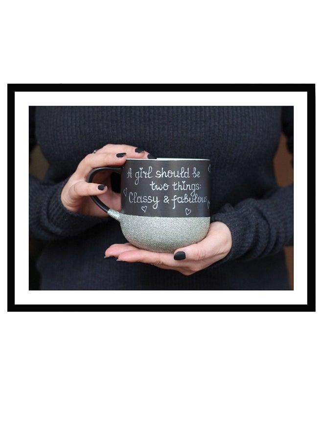 Girls Quotes Poster With Frame Multicolour 55 x 40cm