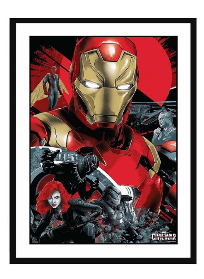 Iron Man Poster With Frame Multicolour 30 x 40cm