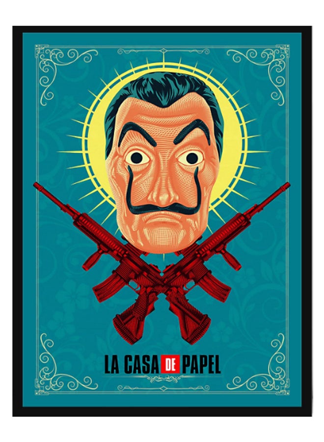 Dali Money Heist Poster With Frame Multicolour 30 x 40cm