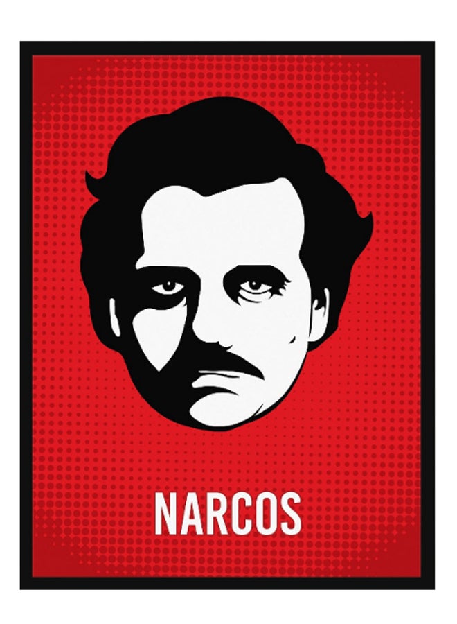 Narcos Poster With Frame Black/Red/White 30 x 40centimeter