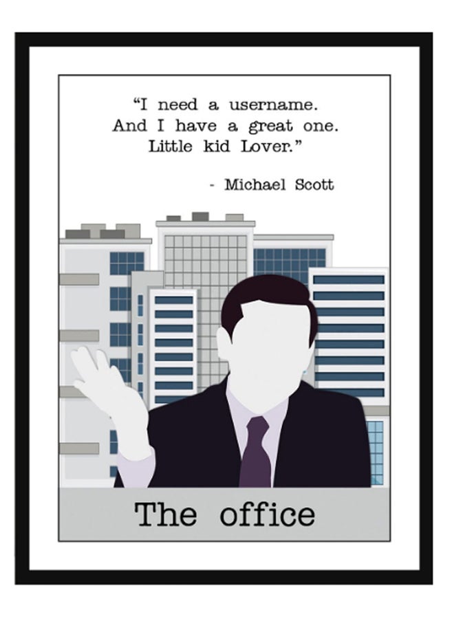 ملصق مزوّد بإطار بتصميم اقتباسات مايكل سكوت من مسلسل "the Office" متعدد الألوان 30 x 40سم