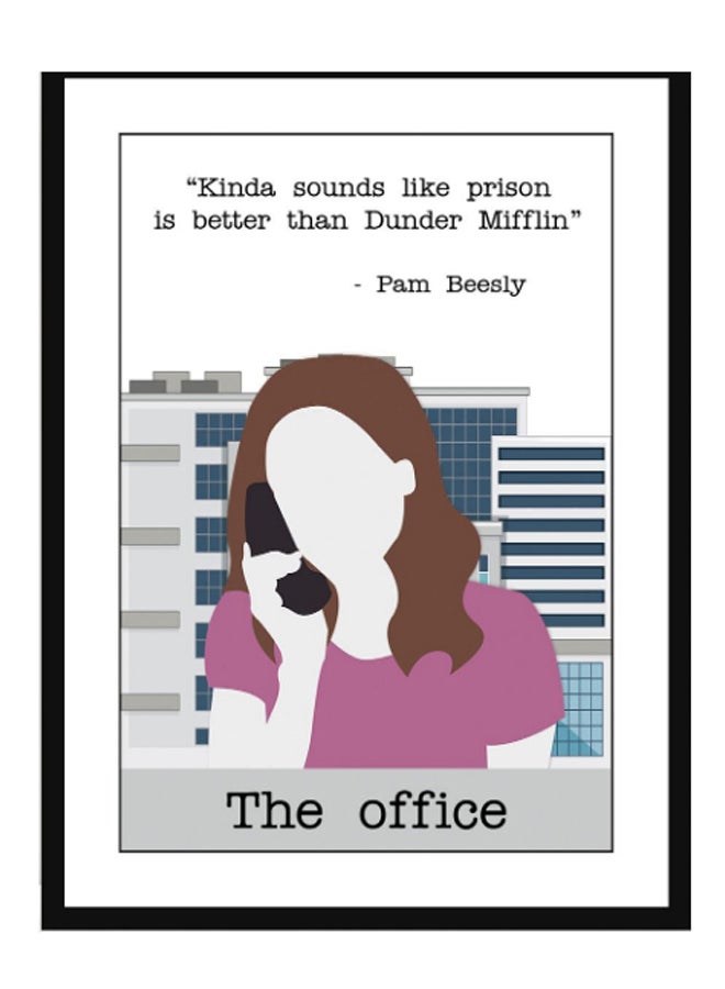 The Office Pam Beesly Quotes Poster With Frame Multicolour 40 x 55cm