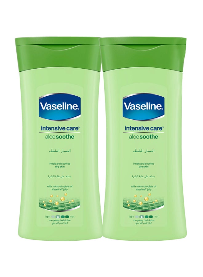 Vaseline Pack Of 2 Itensive Care Aloe Soothe Body Lotion 2 x 400ml - Image 1