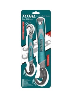 Total Tools 2-Piece Grip Bent Wrench Set Green/Silver 