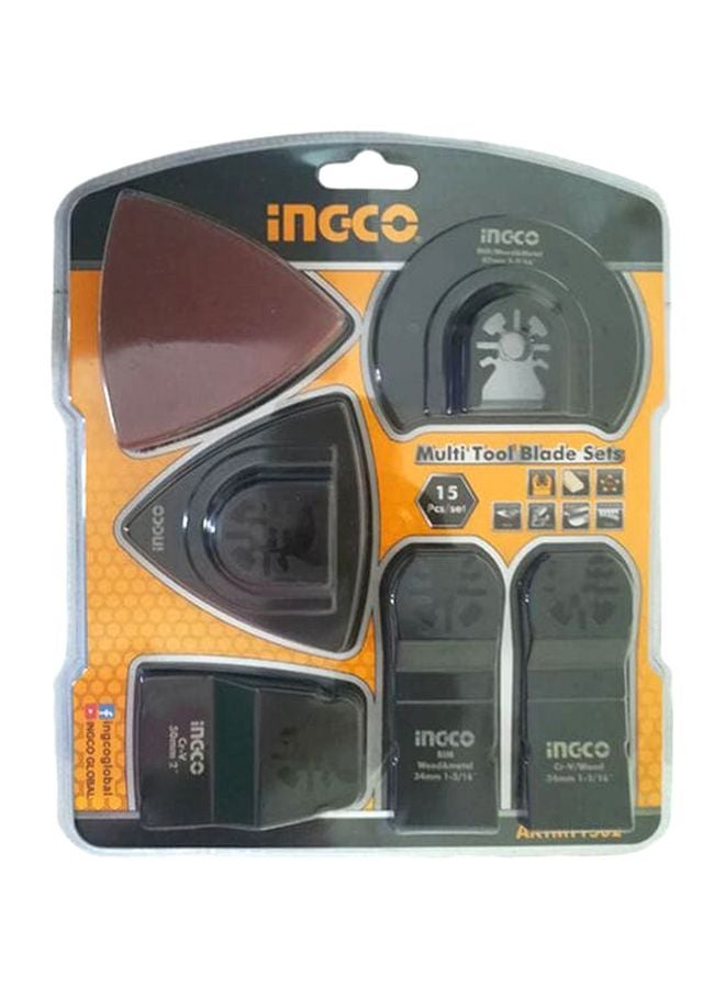 INGCO - 15-Piece Multi-Tools Blade Set Black - Image 1