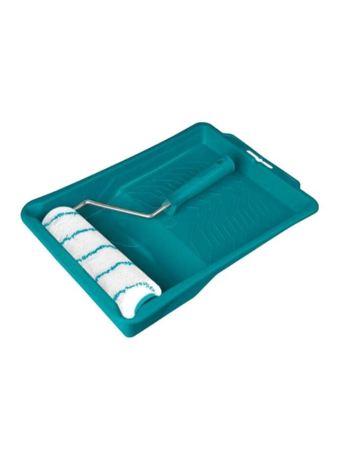 توتال تولز طقم بكرات طلاء 3 في 1 تركواز/أبيض Paint Roller 230, Tray 405x300مم