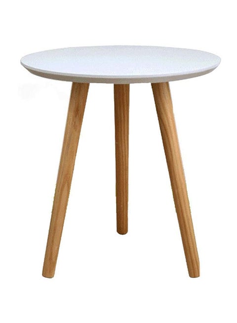 Mini Round Coffee Table White/Brown