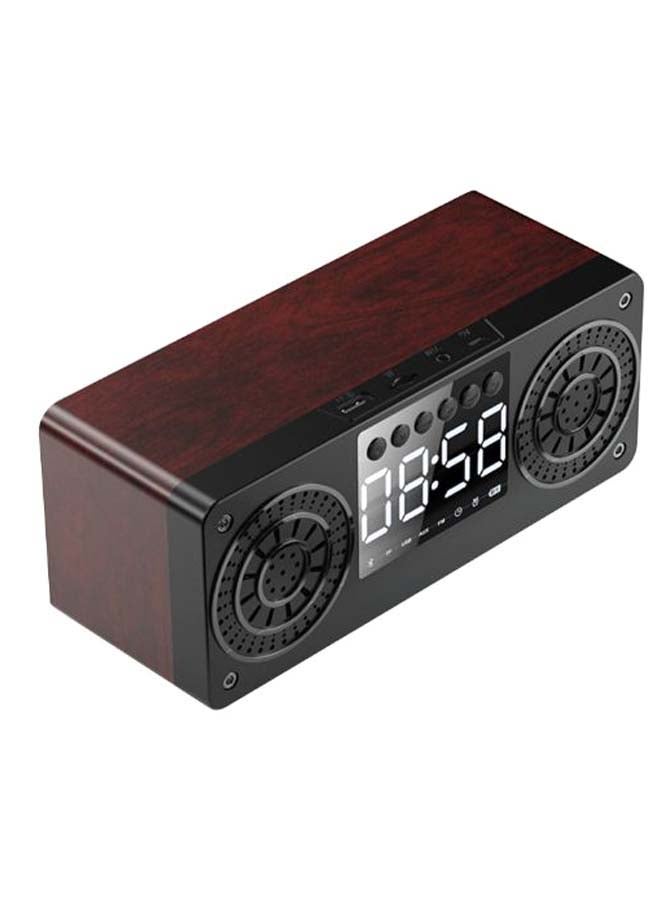 Portable Bluetooth Wireless Speaker And Alarm Clock Red/Black - Image 1