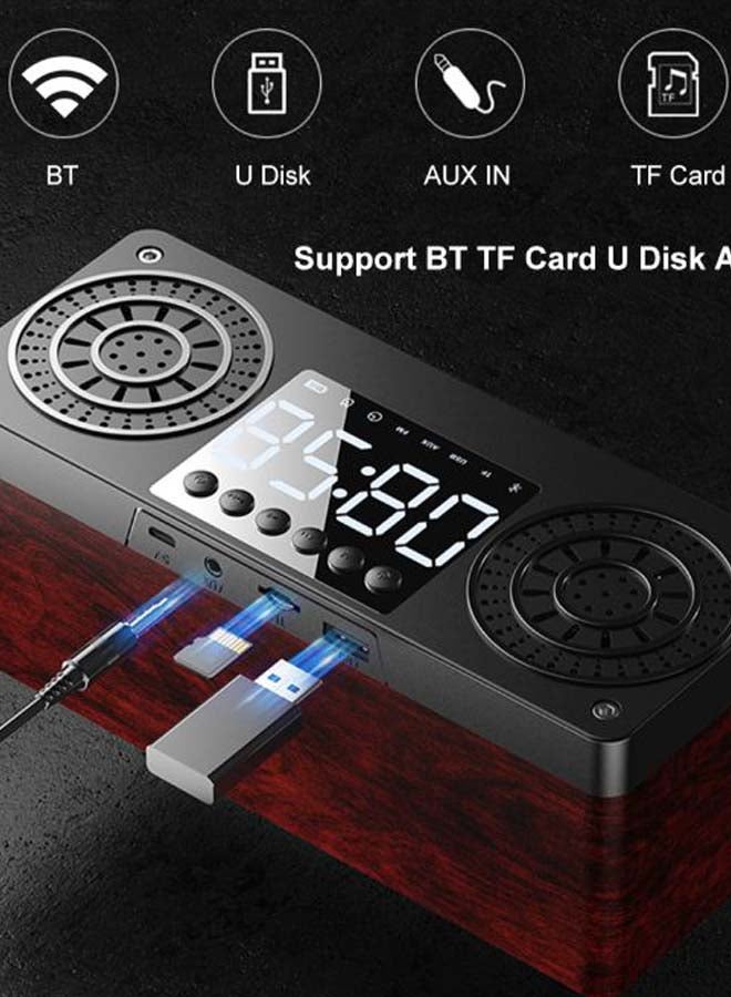 Portable Bluetooth Wireless Speaker And Alarm Clock Red/Black - Image 2