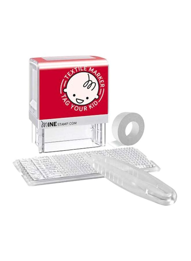 Mine Stamp Textile Stamp With Accessories Clear/Red/White  - Image 1