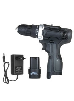 Generic Cordless Drill Machine With Battery And Charger Black/Silver 26cm  - Image 1