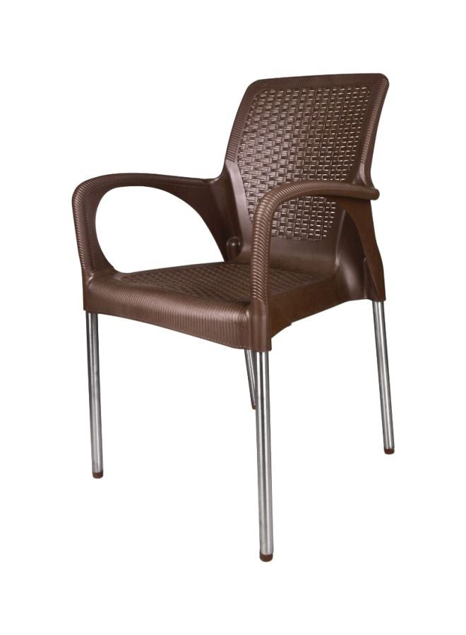 الهلال والنجمة الفضية  كرسي شاهر زاد من البلاستيك بني 51.5x84x51.5سم