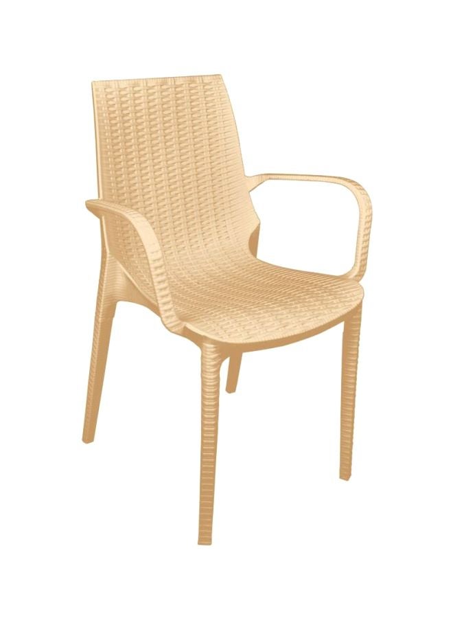 Rattan Plastic Chair Beige 54x88x57cm