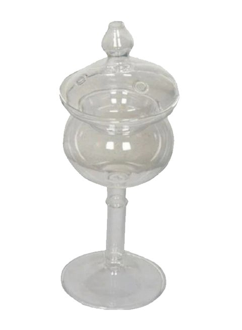 Heat-Resistant Glass Refillable Incense Burner Clear 25 x 9cm
