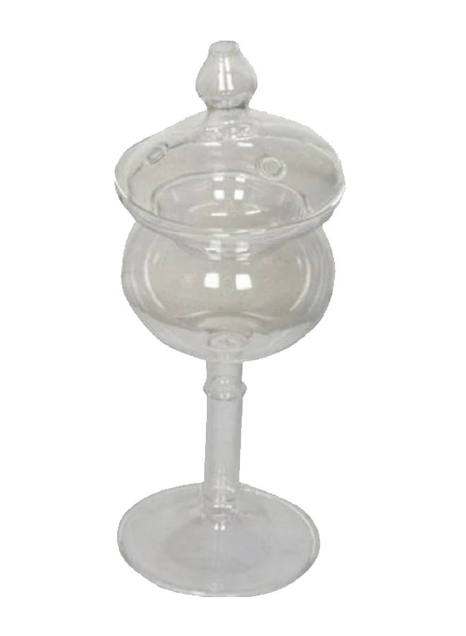 Heat-Resistant Glass Refillable Incense Burner Clear 25 x 9cm