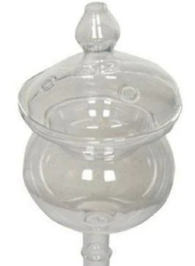 Heat-Resistant Glass Refillable Incense Burner Clear 25 x 9cm