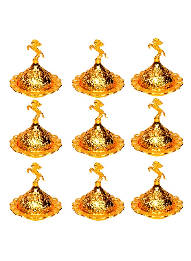 China 9-Piece Incense Burner Cover Set Gold 7cm - Image 1