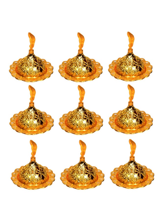 China 9-Piece Incense Burner Cover Set Gold 7cm - Image 1