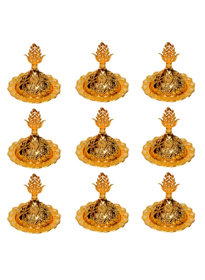 China 9-Piece Incense Burner Cover Set Gold 7cm - Image 1