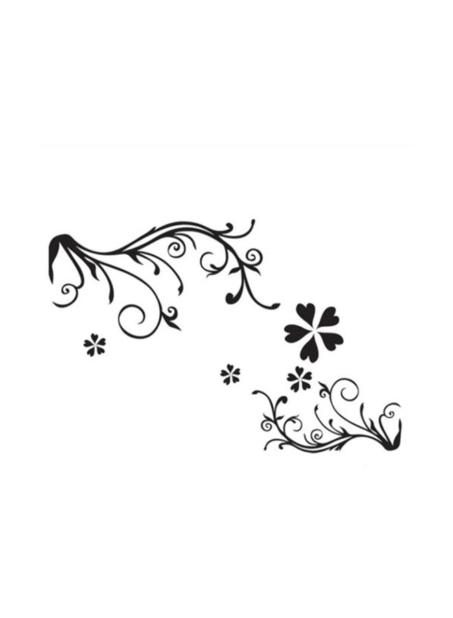 Flower Vine Themed Wall Sticker Black - Image 2