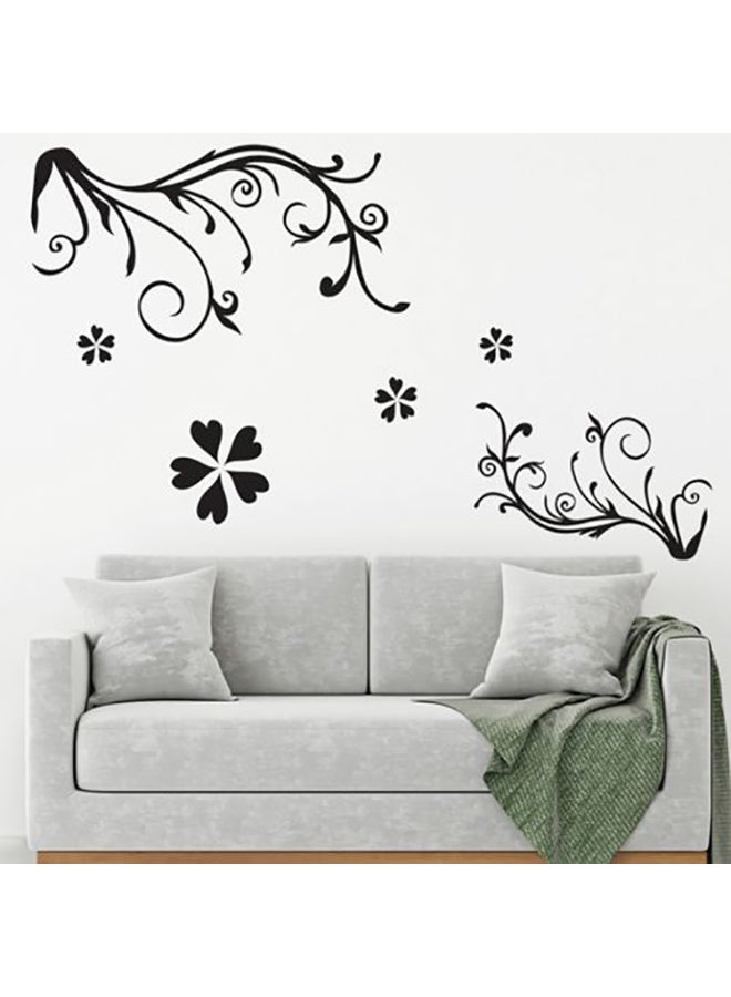 Flower Vine Themed Wall Sticker Black - Image 3
