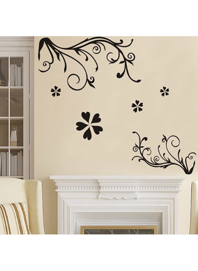 Flower Vine Themed Wall Sticker Black - Image 4