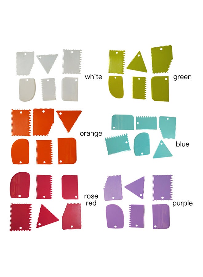Generic - 6 Piece Cake Scraper Edge Decorating Cutters Set Green 13centimeter - Image 1