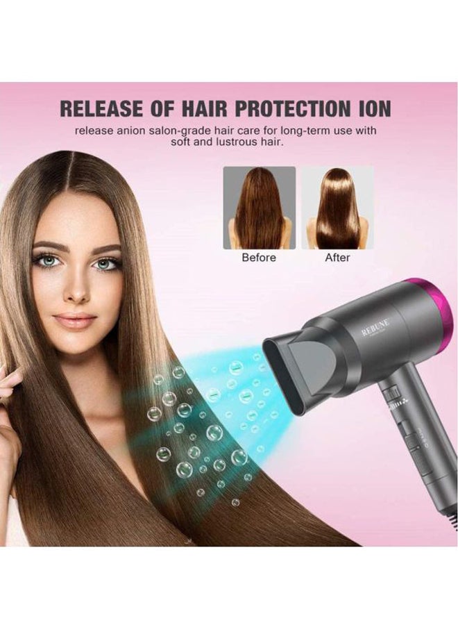 REBUNE - 2-Piece Maysam Hair Dryer Set Grey/Pink - Image 1