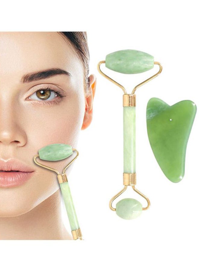 بيوينتي بكرة تدليك للوجه من حجر اليشم الملكي أخضر/ ذهبي 11 x 6سم - Image 4