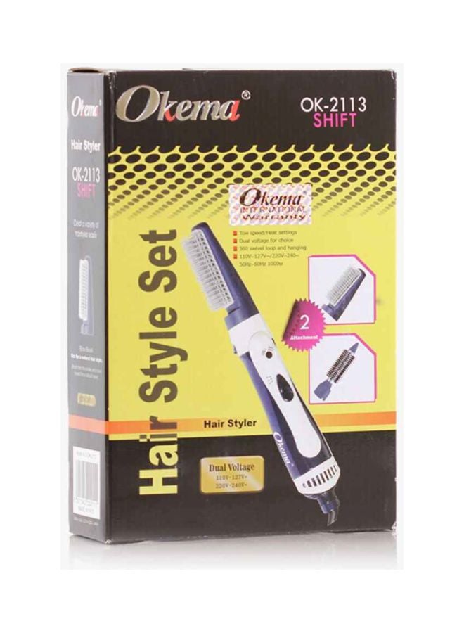 أوكيما طقم مصفِّف شعر أزرق/ أبيض - Image 2