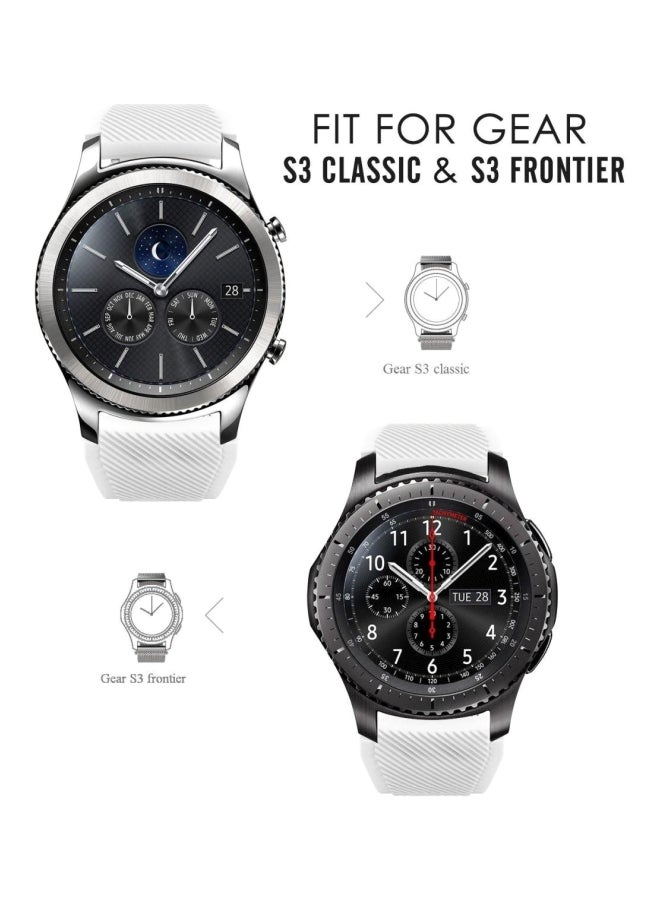 Nuoan Replacement Silicone Band For Samsung Gear S3 Frontier/Classic 46mm White  - Image 3