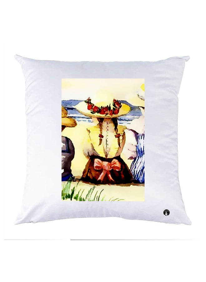 Printed Pillow Case polyester White 30x30cm