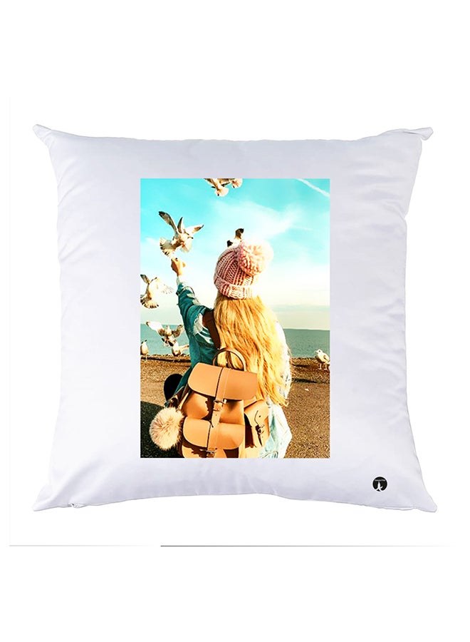 بي بي وسادة مزيّنة بنقشة مطبوعة polyester أبيض 30x30سم