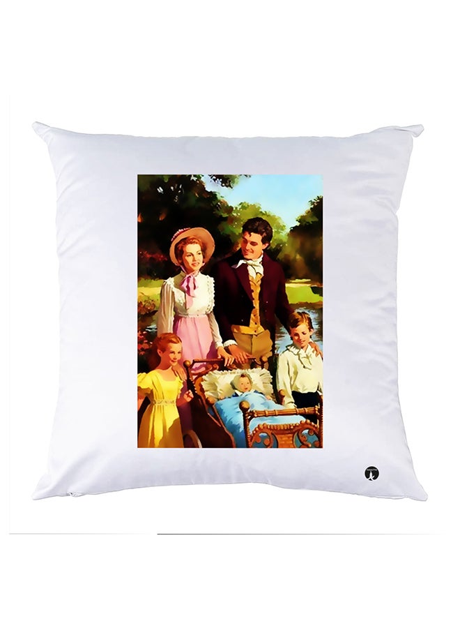 وسادة مزيّنة بنقشة مطبوعة polyester أبيض 30x30سم