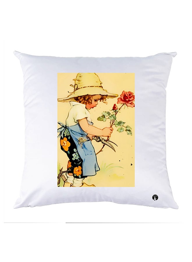 Printed Pillow Case polyester White 30x30cm