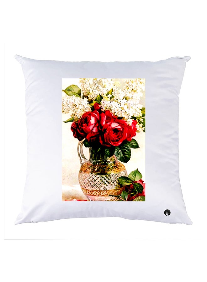 غطاء وسادة مطبوع polyester أبيض 30x30سم